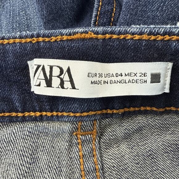 ZARA‎ Z1975 MID-RISE SKINNY RIPPED JEANS BLUE | 8228/226 - Picture 6 of 8